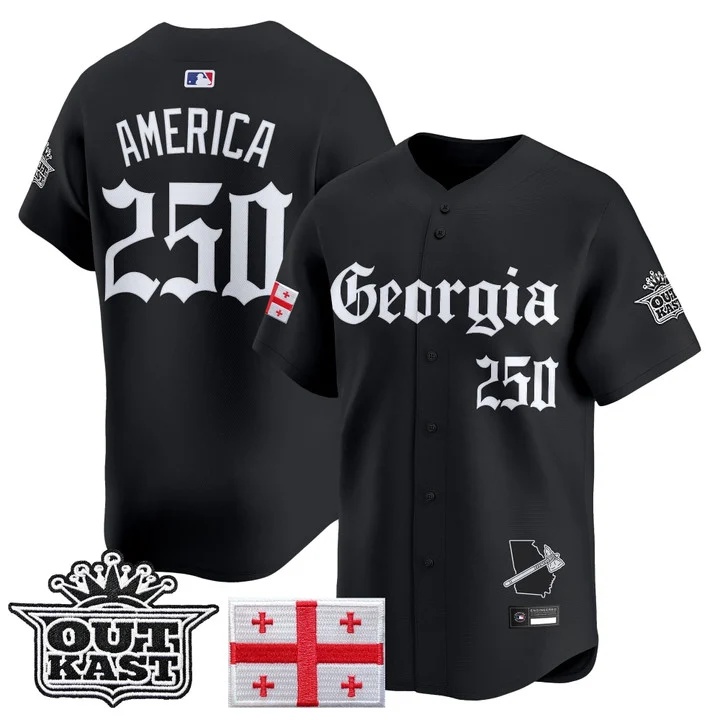 MEN'S ATLANTA BRAVES 'GEORGIA X OUTKAST GOTHIC EDITION' VAPOR PREMIER LIMITED JERSEY BLACK#250 AMERICA