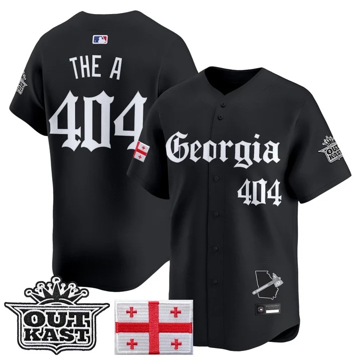 MEN'S ATLANTA BRAVES 'GEORGIA X OUTKAST GOTHIC EDITION' VAPOR PREMIER LIMITED JERSEY BLACK#404 THE A