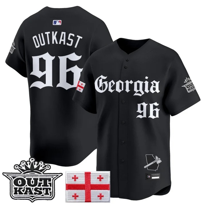 MEN'S ATLANTA BRAVES 'GEORGIA X OUTKAST GOTHIC EDITION' VAPOR PREMIER LIMITED JERSEY BLACK#96 OUTKAST