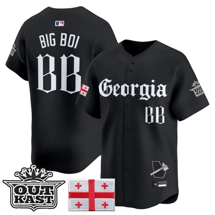 MEN'S ATLANTA BRAVES 'GEORGIA X OUTKAST GOTHIC EDITION' VAPOR PREMIER LIMITED JERSEY BLACK#BB BIG BOI