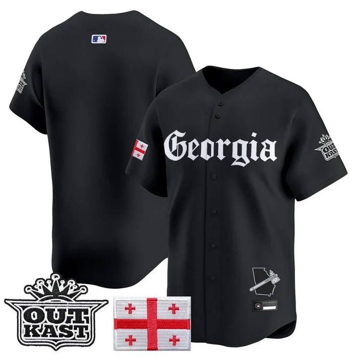 MEN'S ATLANTA BRAVES 'GEORGIA X OUTKAST GOTHIC EDITION' VAPOR PREMIER LIMITED JERSEY BLACK BLANK