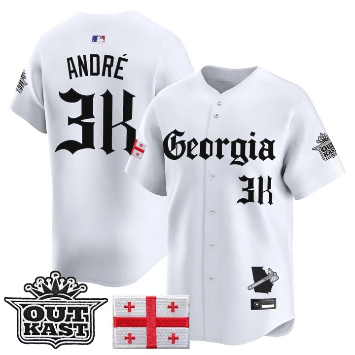 MEN'S ATLANTA BRAVES 'GEORGIA X OUTKAST GOTHIC EDITION' VAPOR PREMIER LIMITED JERSEY WHITE#3K ANDRE