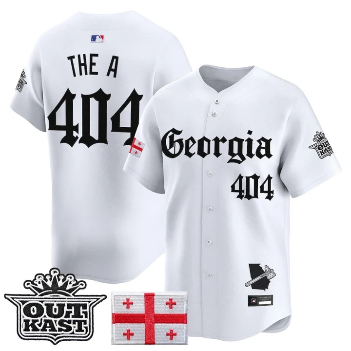 MEN'S ATLANTA BRAVES 'GEORGIA X OUTKAST GOTHIC EDITION' VAPOR PREMIER LIMITED JERSEY WHITE#404 THE A