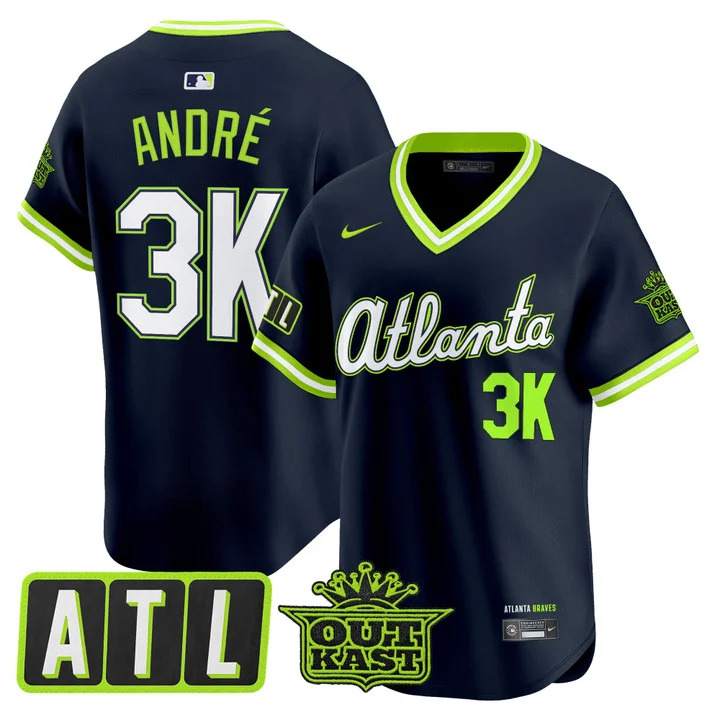 MEN'S ATLANTA BRAVES 2026 CITY CONNECT X OUTKAST VAPOR PREMIER LIMITED JERSEY ATLIEN#3K ANDRE