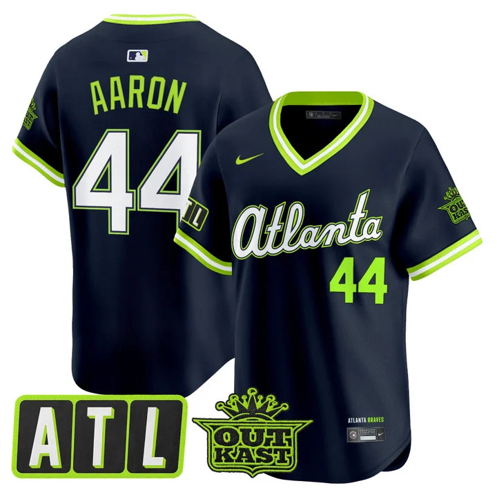 MEN'S ATLANTA BRAVES 2026 CITY CONNECT X OUTKAST VAPOR PREMIER LIMITED JERSEY ATLIEN#44 HANK AARON