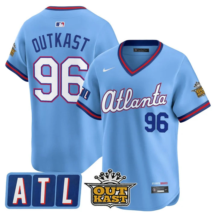 MEN'S ATLANTA BRAVES 2026 CITY CONNECT X OUTKAST VAPOR PREMIER LIMITED JERSEY BLUE#96 OUTKAST