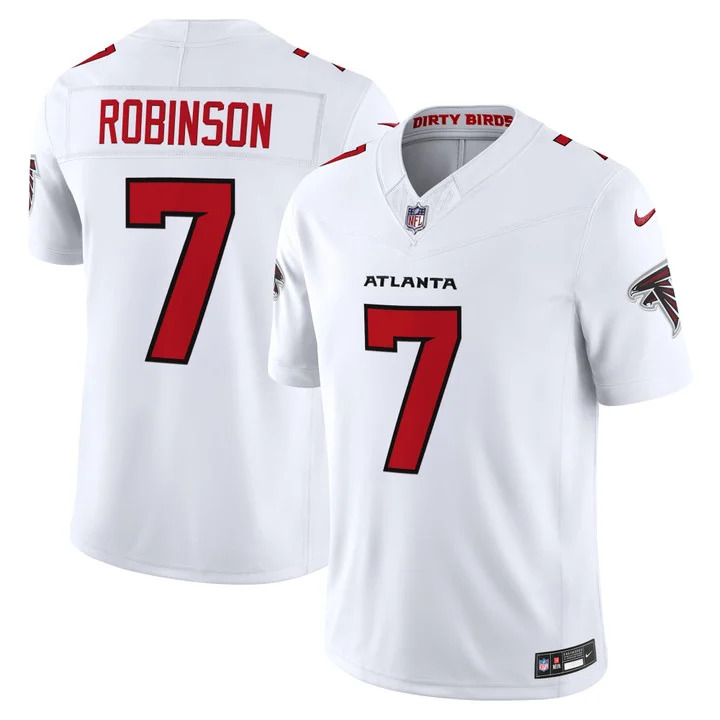 MEN'S ATLANTA FALCONS 2026 VAPOR LIMITED JERSEY WHITE#7 BIJAN ROBINSON