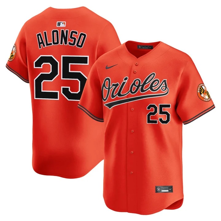 MEN'S BALTIMORE ORIOLES 2026 VAPOR PREMIER LIMITED JERSEY ORANGE#25 PETE ALONSO