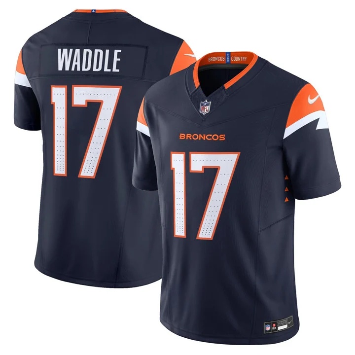 MEN'S DENVER BRONCOS 2026 VAPOR LIMITED JERSEY NAVY#17 JAYLEN WADDLE