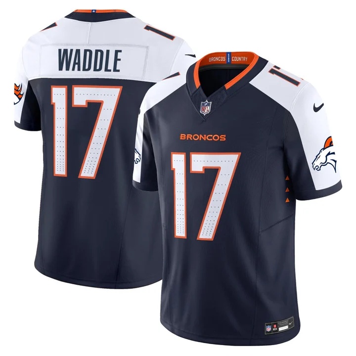 MEN'S DENVER BRONCOS 2026 VAPOR LIMITED JERSEY NAVY ALTERNATE#17 JAYLEN WADDLE