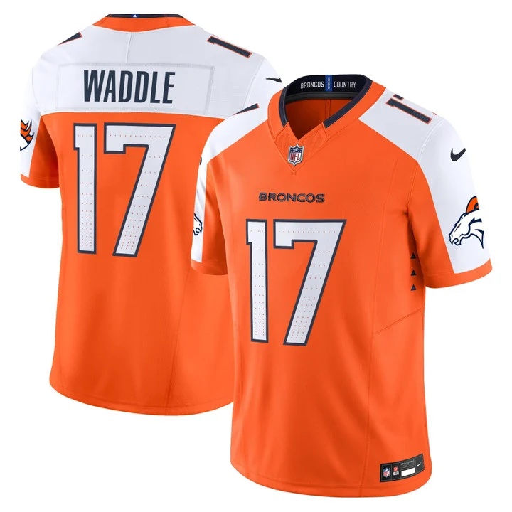 MEN'S DENVER BRONCOS 2026 VAPOR LIMITED JERSEY ORANGE ALTERNATE#17 JAYLEN WADDLE