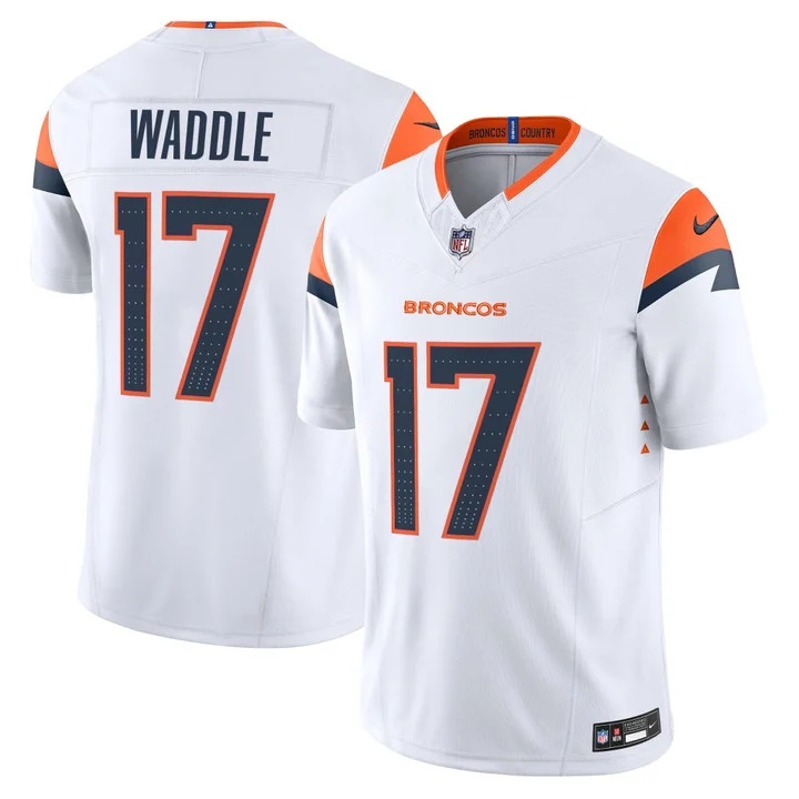 MEN'S DENVER BRONCOS 2026 VAPOR LIMITED JERSEY WHITE#17 JAYLEN WADDLE