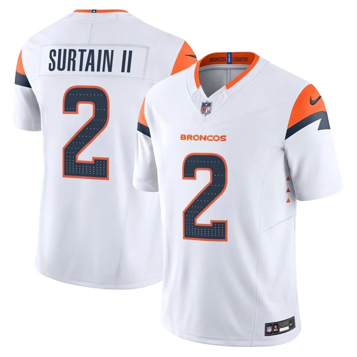 MEN'S DENVER BRONCOS 2026 VAPOR LIMITED JERSEY WHITE#2 PATRICK SURTAIN II