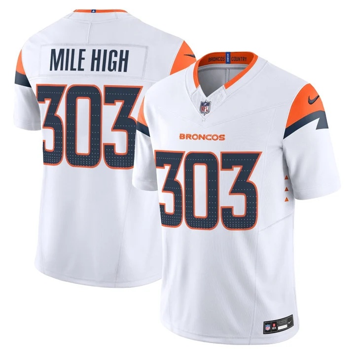 MEN'S DENVER BRONCOS 2026 VAPOR LIMITED JERSEY WHITE#303 MILE HIGH