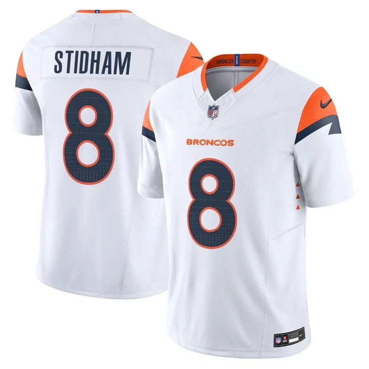 MEN'S DENVER BRONCOS 2026 VAPOR LIMITED JERSEY WHITE#8 JARRETT STIDHAM