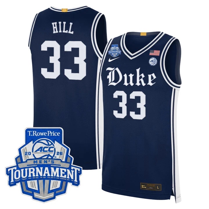 MEN'S DUKE BLUE DEVILS 2026 ACC CONFERENCE TOURNAMENT CHAMPIONS BASKETBALL JERSEY NAVY#33 GRANT HILL