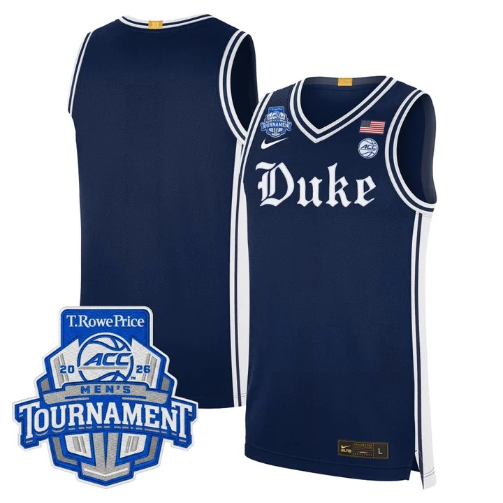 MEN'S DUKE BLUE DEVILS 2026 ACC CONFERENCE TOURNAMENT CHAMPIONS BASKETBALL JERSEY NAVY BLANK