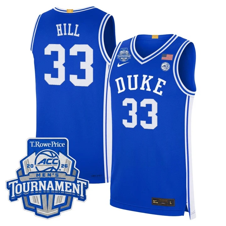MEN'S DUKE BLUE DEVILS 2026 ACC CONFERENCE TOURNAMENT CHAMPIONS BASKETBALL JERSEY ROYAL#33 GRANT HILL