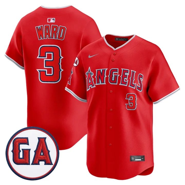 MEN'S LOS ANGELES ANGELS 'GARRET ANDERSON TRIBUTE PATCH' VAPOR PREMIER LIMITED JERSEY RED#3 TAYLOR WARD