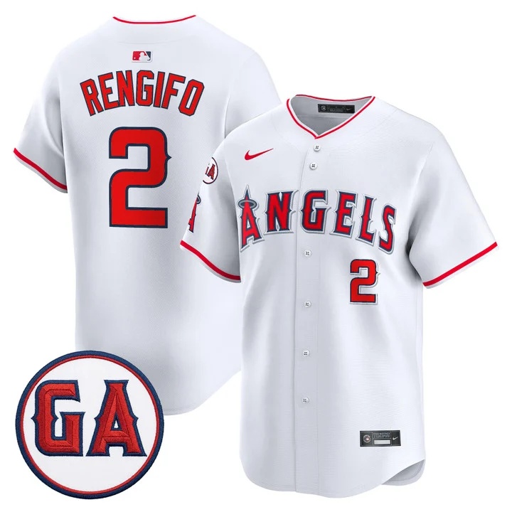 MEN'S LOS ANGELES ANGELS 'GARRET ANDERSON TRIBUTE PATCH' VAPOR PREMIER LIMITED JERSEY WHITE#2 LUIS RENGIFO