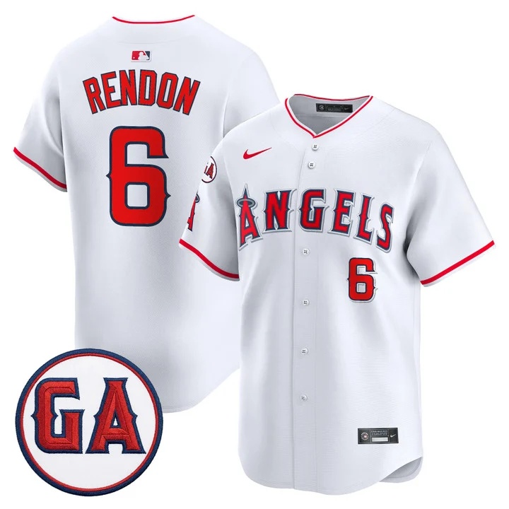 MEN'S LOS ANGELES ANGELS 'GARRET ANDERSON TRIBUTE PATCH' VAPOR PREMIER LIMITED JERSEY WHITE#6 ANTHONY RENDON