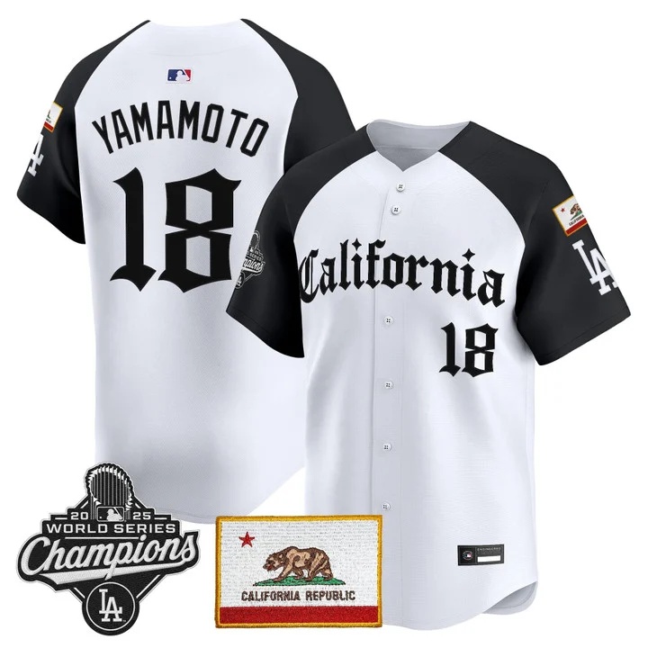 MEN'S LOS ANGELES DODGERS CALIFORNIA GOTHIC EDITION VAPOR PREMIER LIMITED JERSEY ALTERNATE#18 YAMAMOTO