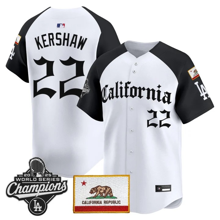 MEN'S LOS ANGELES DODGERS CALIFORNIA GOTHIC EDITION VAPOR PREMIER LIMITED JERSEY ALTERNATE#22 CLAYTON KERSHAW