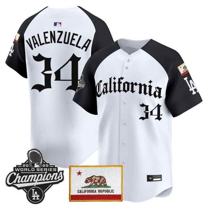 MEN'S LOS ANGELES DODGERS CALIFORNIA GOTHIC EDITION VAPOR PREMIER LIMITED JERSEY ALTERNATE#34 FERNANDO VALENZUELA