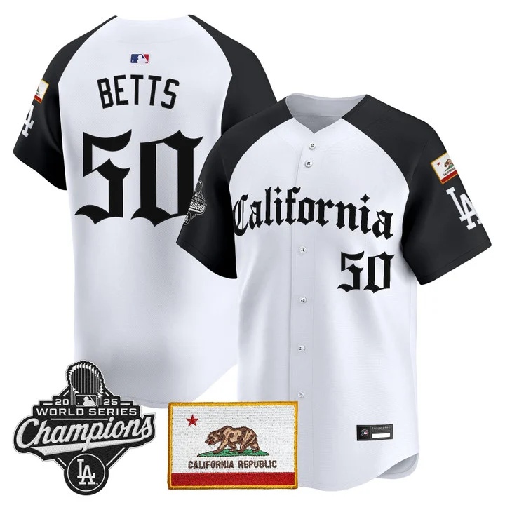 MEN'S LOS ANGELES DODGERS CALIFORNIA GOTHIC EDITION VAPOR PREMIER LIMITED JERSEY ALTERNATE#50 MOOKIE BETTS