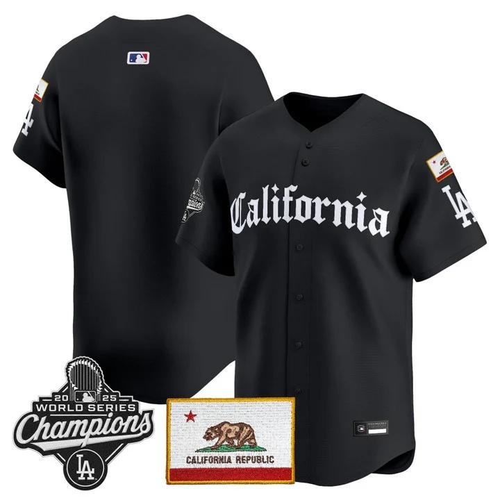 MEN'S LOS ANGELES DODGERS CALIFORNIA GOTHIC EDITION VAPOR PREMIER LIMITED JERSEY BLACK BLANK