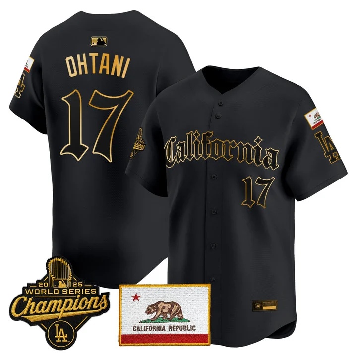 MEN'S LOS ANGELES DODGERS CALIFORNIA GOTHIC EDITION VAPOR PREMIER LIMITED JERSEY BLACK GOLD#17 SHOHEI OHTANI