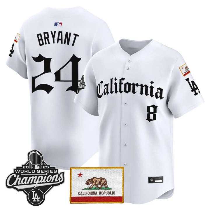 MEN'S LOS ANGELES DODGERS CALIFORNIA GOTHIC EDITION VAPOR PREMIER LIMITED JERSEY WHITE#24 KOBE BRYANT