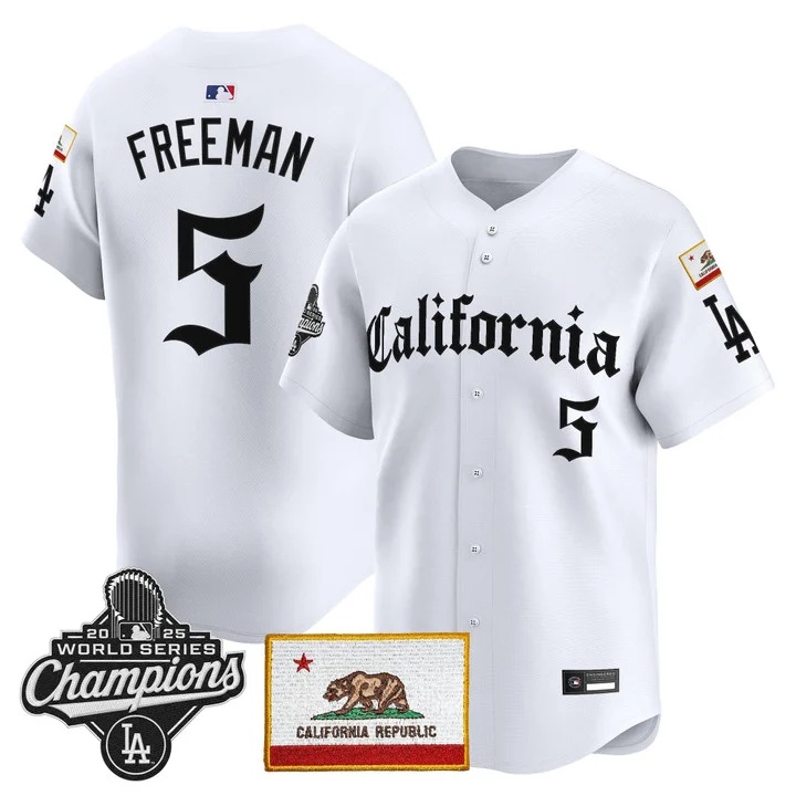 MEN'S LOS ANGELES DODGERS CALIFORNIA GOTHIC EDITION VAPOR PREMIER LIMITED JERSEY WHITE#5 FREDDIE FREEMAN