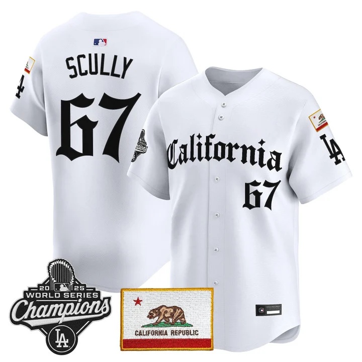 MEN'S LOS ANGELES DODGERS CALIFORNIA GOTHIC EDITION VAPOR PREMIER LIMITED JERSEY WHITE#67 VIN SCULLY