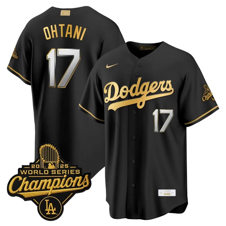 MEN'S LOS ANGELES DODGERS GOLD COLLECTION PREMIER LIMITED JERSEY BLACK GOLD#17 SHOHEI OHTANI