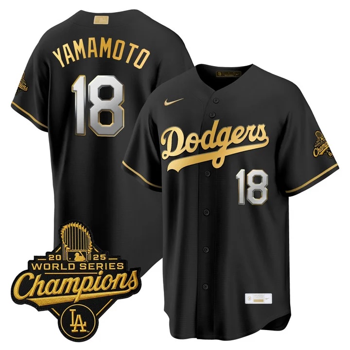 MEN'S LOS ANGELES DODGERS GOLD COLLECTION PREMIER LIMITED JERSEY BLACK GOLD#18 YAMAMOTO