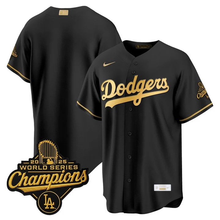MEN'S LOS ANGELES DODGERS GOLD COLLECTION PREMIER LIMITED JERSEY BLACK GOLD BLANK