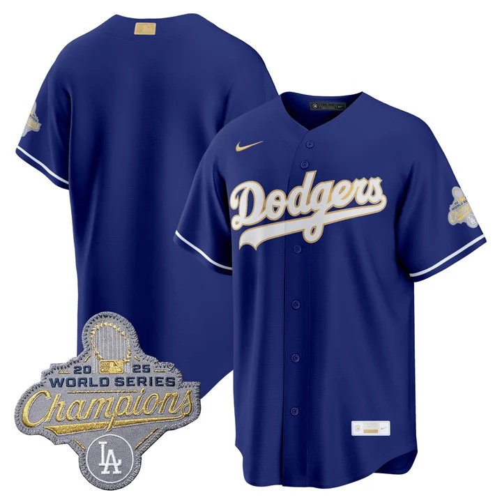 MEN'S LOS ANGELES DODGERS GOLD COLLECTION PREMIER LIMITED JERSEY ROYAL BLANK
