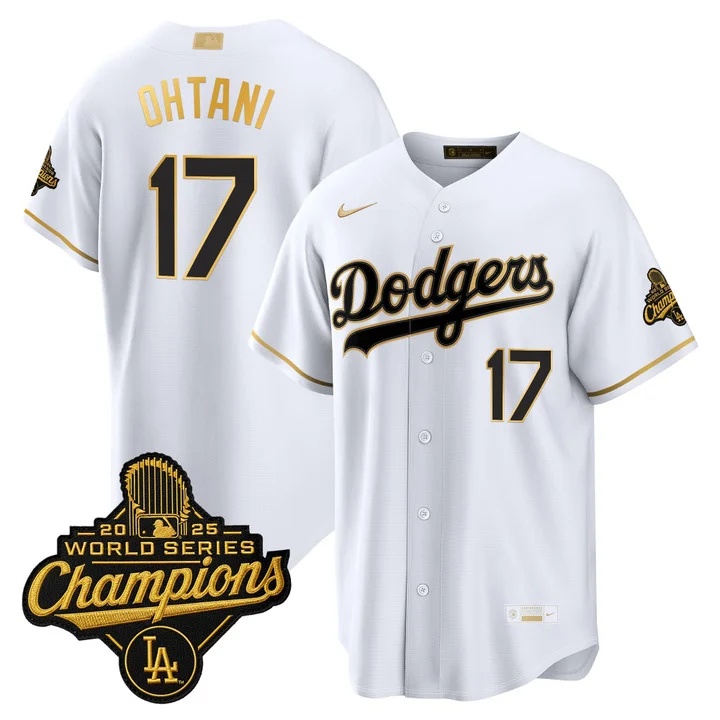 MEN'S LOS ANGELES DODGERS GOLD COLLECTION PREMIER LIMITED JERSEY WHITE  GOLD#17 SHOHEI OHTANI