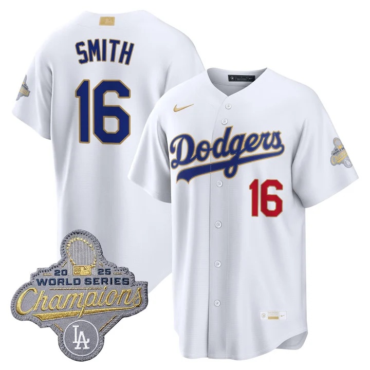 MEN'S LOS ANGELES DODGERS GOLD COLLECTION PREMIER LIMITED JERSEY WHITE#16 WILL SMITH