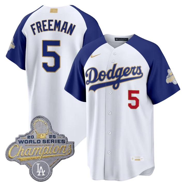 MEN'S LOS ANGELES DODGERS GOLD COLLECTION PREMIER LIMITED JERSEY WHITE ALTERNATE#5 FREDDIE FREEMAN