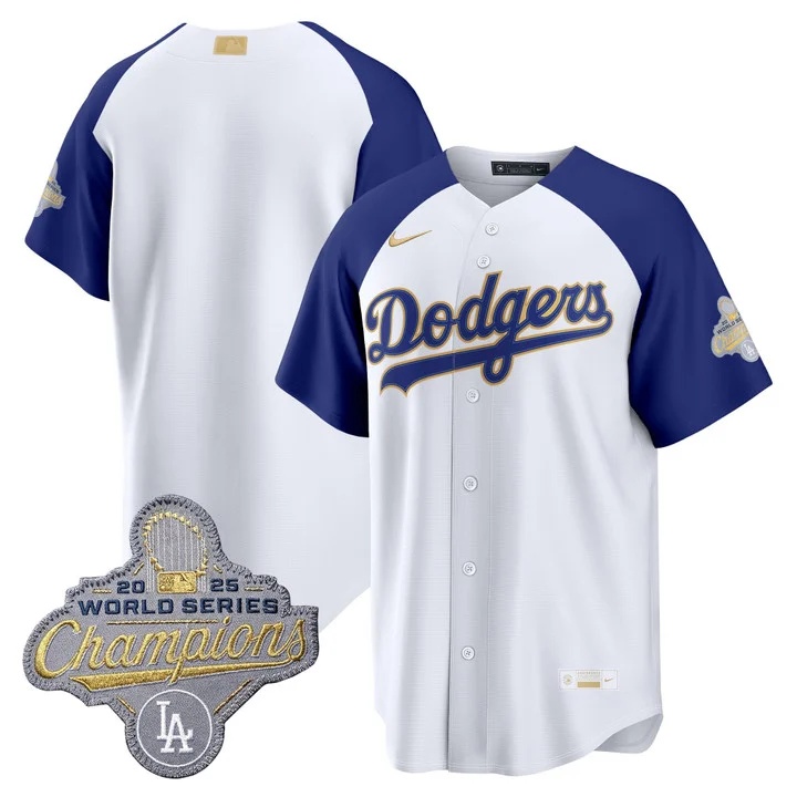 MEN'S LOS ANGELES DODGERS GOLD COLLECTION PREMIER LIMITED JERSEY WHITE ALTERNATE BLANK
