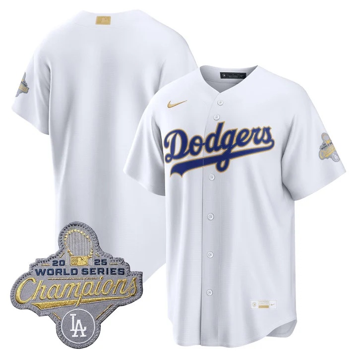MEN'S LOS ANGELES DODGERS GOLD COLLECTION PREMIER LIMITED JERSEY WHITE BLANK