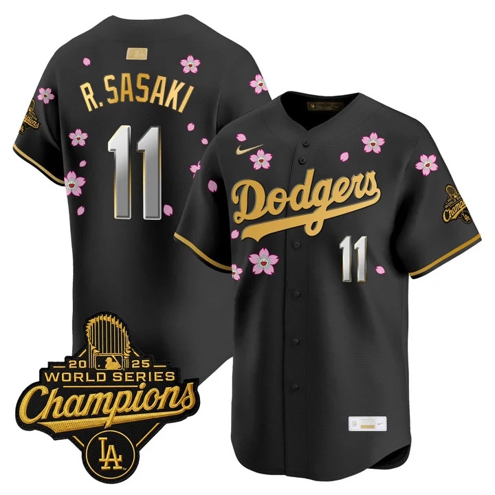 MEN'S LOS ANGELES DODGERS TOKYO SERIES X GOLD COLLECTION VAPOR PREMIER LIMITED JERSEY BLACK GOLD#11 ROKI SASAKI
