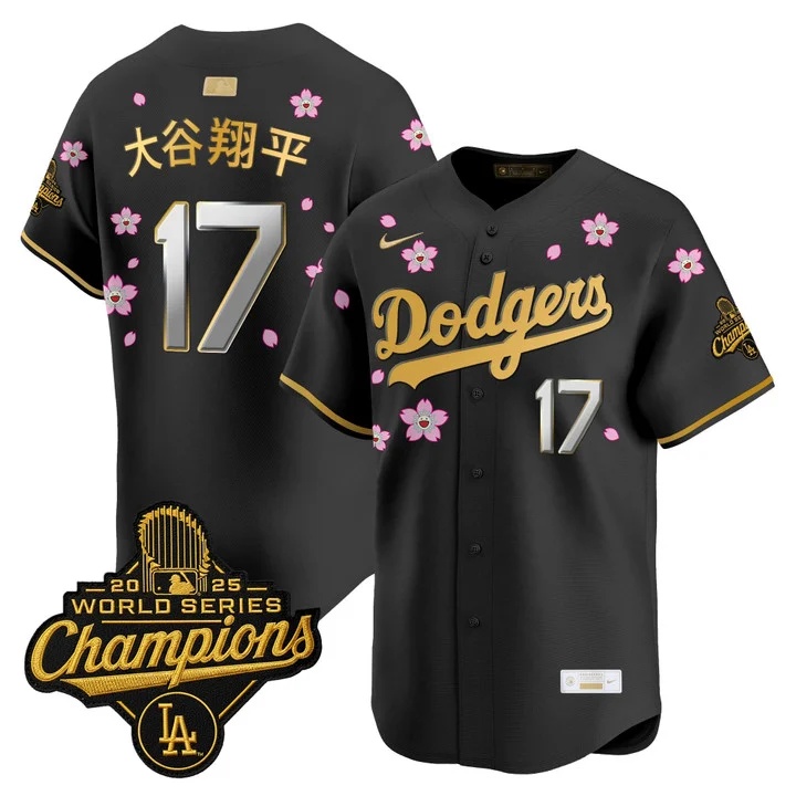 MEN'S LOS ANGELES DODGERS TOKYO SERIES X GOLD COLLECTION VAPOR PREMIER LIMITED JERSEY BLACK GOLD#17 SHOHEI OHTANI(KANJI)