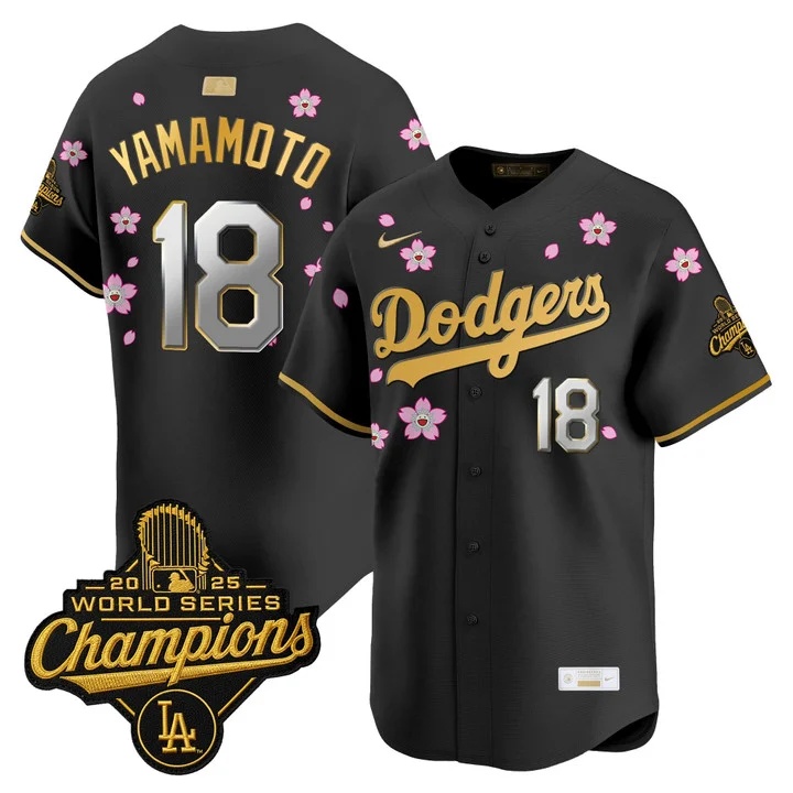MEN'S LOS ANGELES DODGERS TOKYO SERIES X GOLD COLLECTION VAPOR PREMIER LIMITED JERSEY BLACK GOLD#18 YAMAMOTO