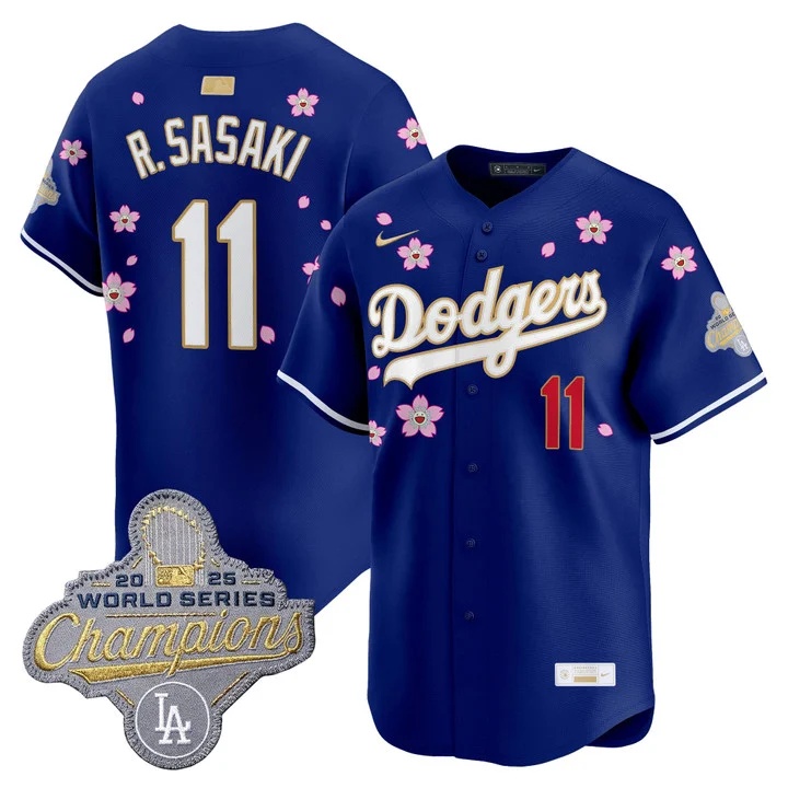 MEN'S LOS ANGELES DODGERS TOKYO SERIES X GOLD COLLECTION VAPOR PREMIER LIMITED JERSEY ROYAL#11 ROKI SASAKI