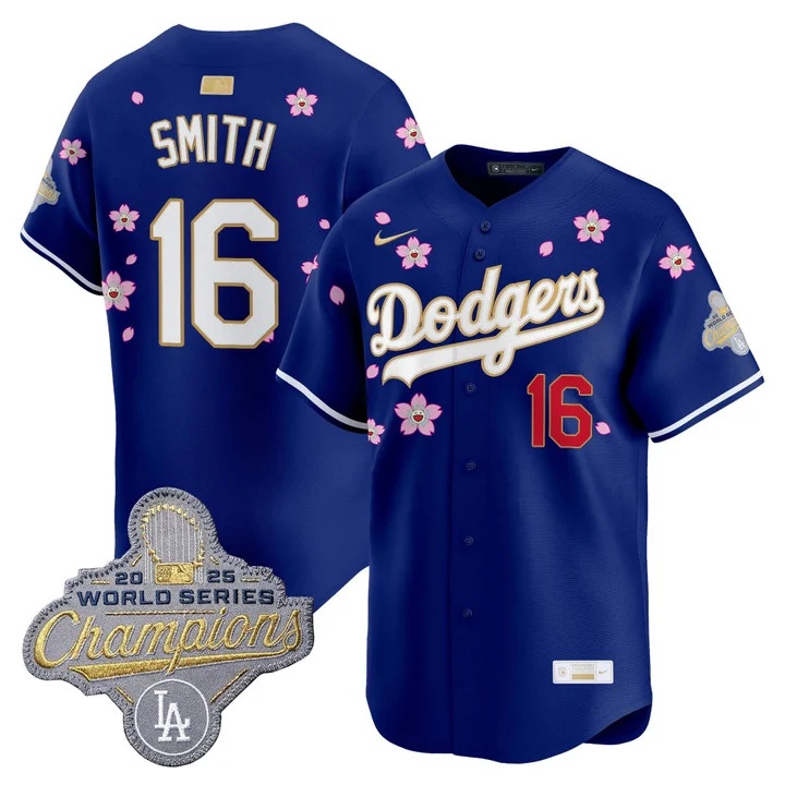 MEN'S LOS ANGELES DODGERS TOKYO SERIES X GOLD COLLECTION VAPOR PREMIER LIMITED JERSEY ROYAL#16 WILL SMITH