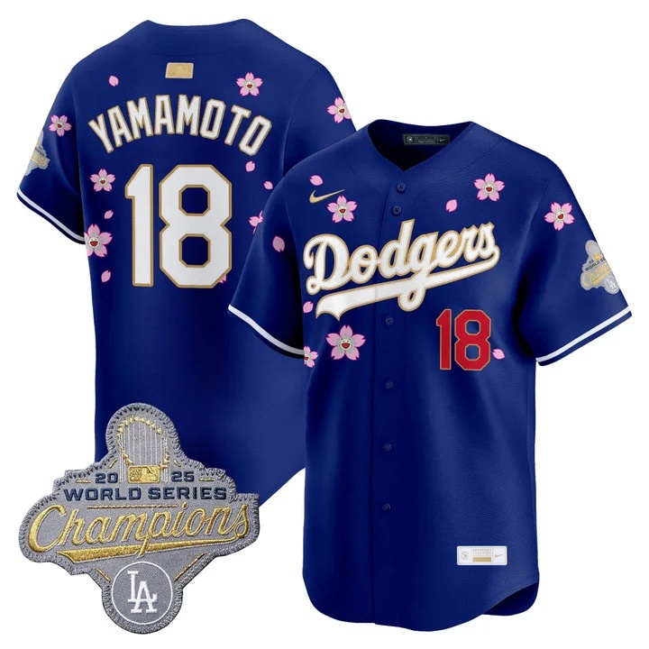 MEN'S LOS ANGELES DODGERS TOKYO SERIES X GOLD COLLECTION VAPOR PREMIER LIMITED JERSEY ROYAL#18 YAMAMOTO