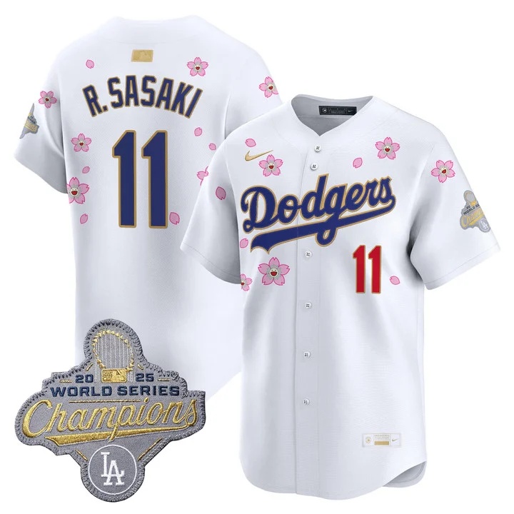 MEN'S LOS ANGELES DODGERS TOKYO SERIES X GOLD COLLECTION VAPOR PREMIER LIMITED JERSEY WHITE#11 ROKI SASAKI